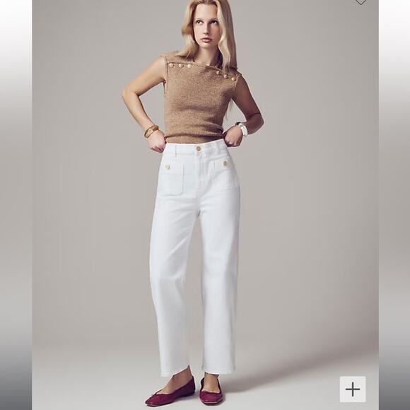 J.Crew Sailor slim wide-leg jean in white 32 - Picture 1 of 3